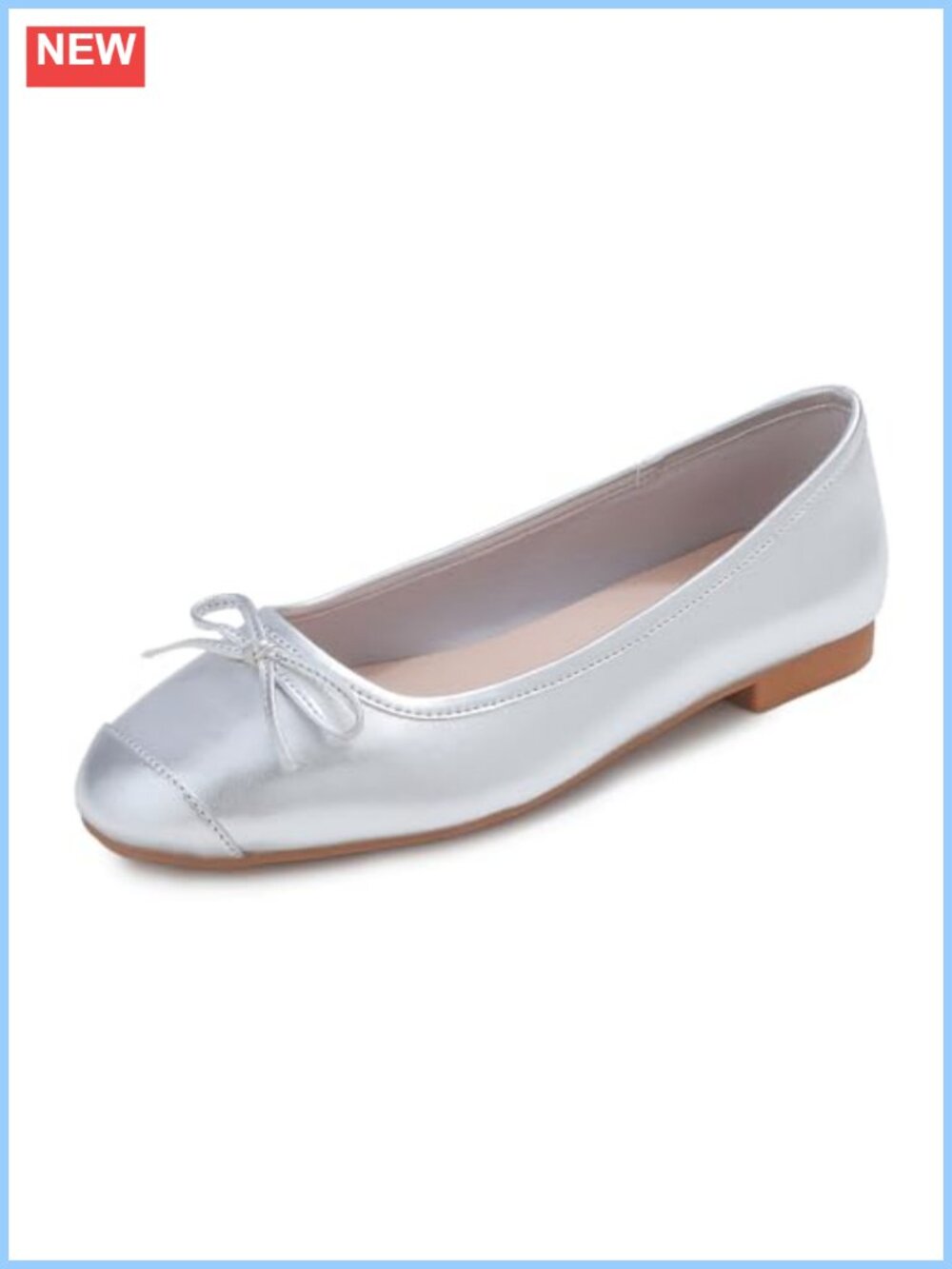 Square Toe Bow Tie Slip On Ballet Flats Comfy Synthetic Office Shoes